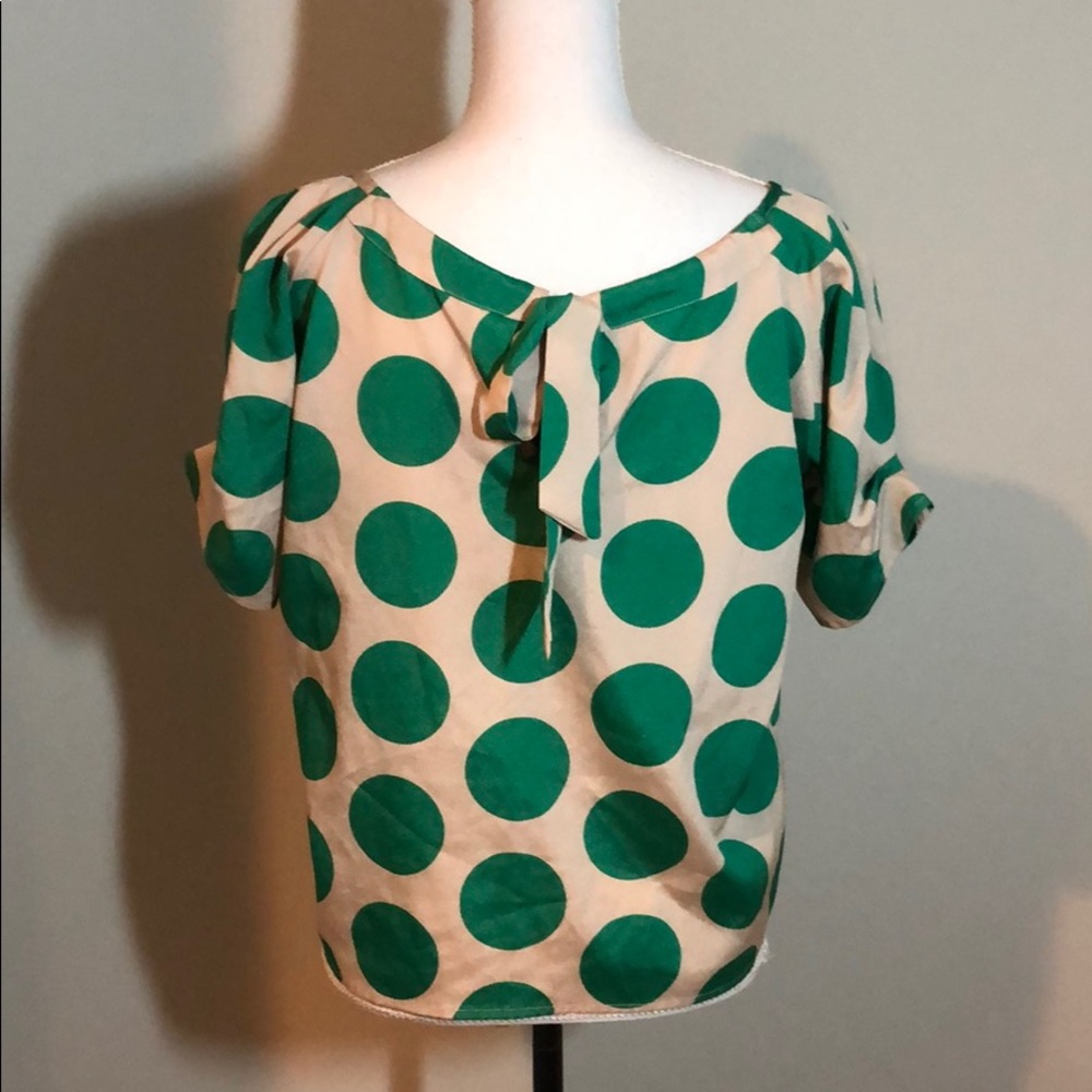 💞Mod retro polka dot mad men blouse - Picture 3 of 4